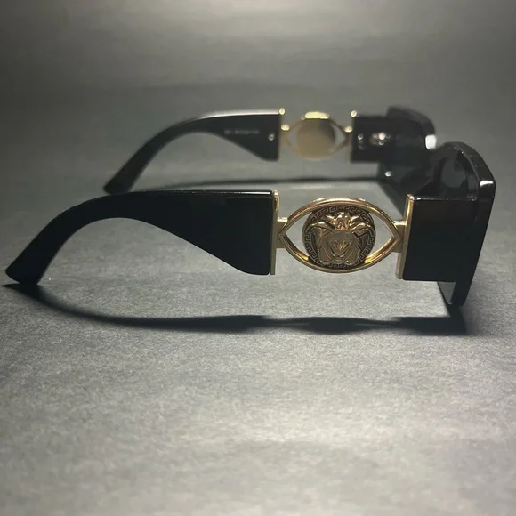 Versace Black Sunglasses with Gold Accents - Picture 2 of 5